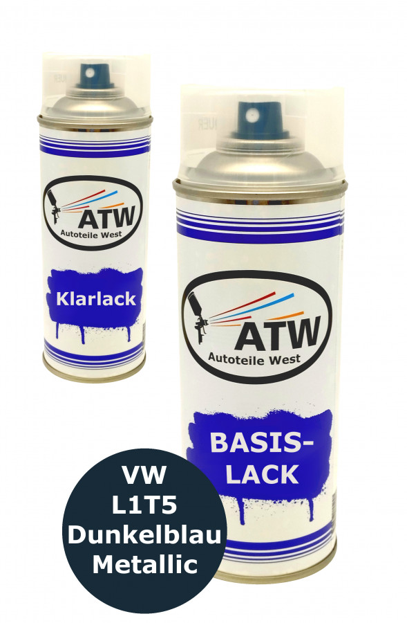 Autolack für VW L1T5 Dunkelblau P. Metallic +400ml Klarlack Set